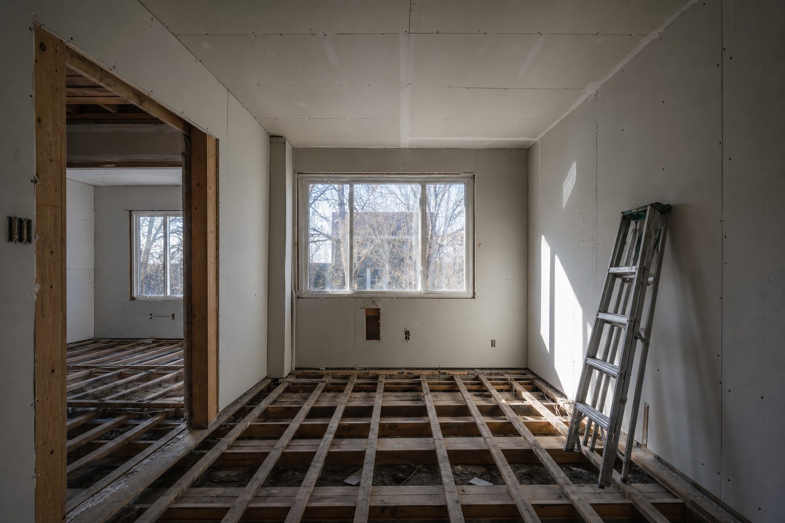 Interior of an older Winnipeg home during renovation